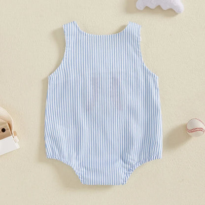 BASEBALL Striped Onesie