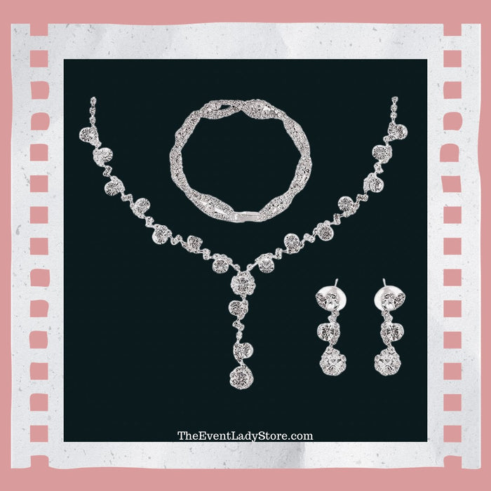 Beautiful Rhinestone Evening Fashion Jewelry Set