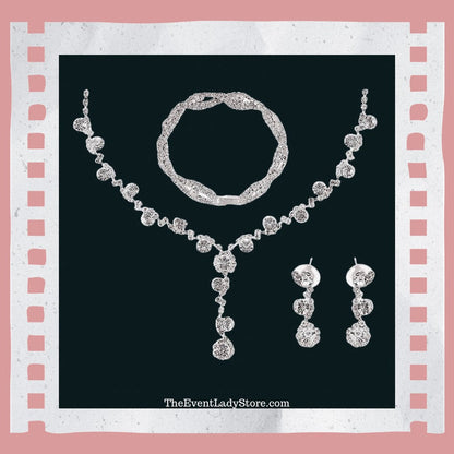 Beautiful Rhinestone Evening Fashion Jewelry Set