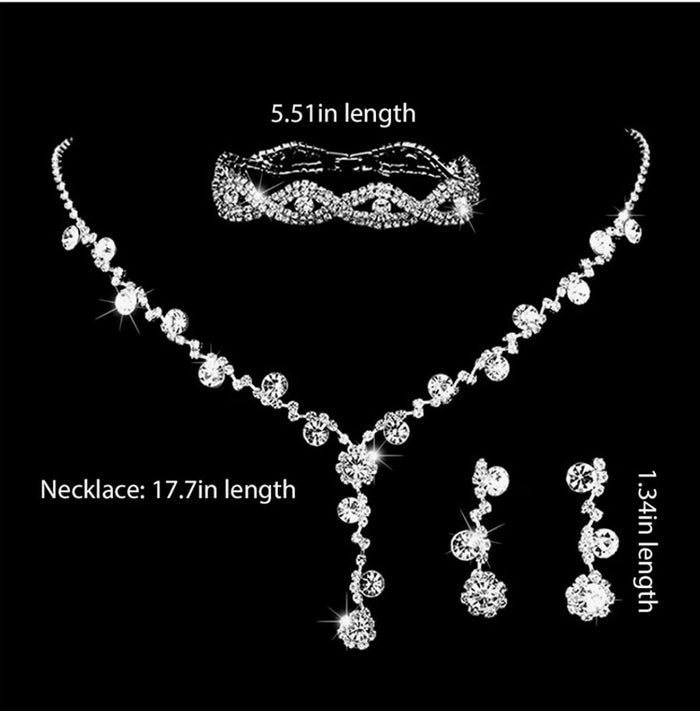 Beautiful Rhinestone Evening Fashion Jewelry Set