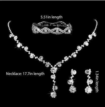 Beautiful Rhinestone Evening Fashion Jewelry Set