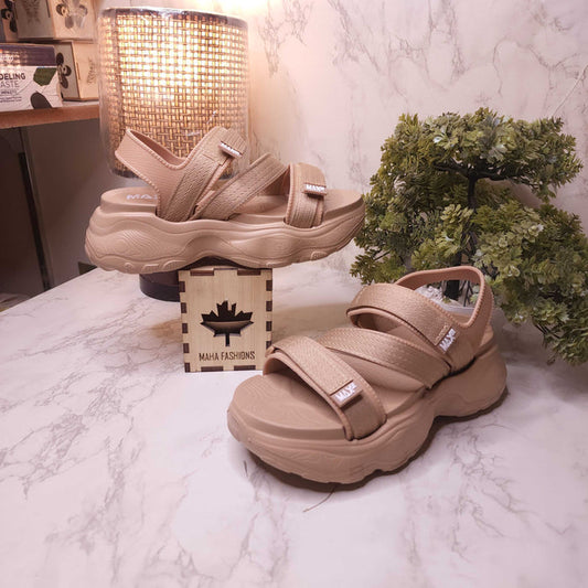 Beige Chunks Sandals