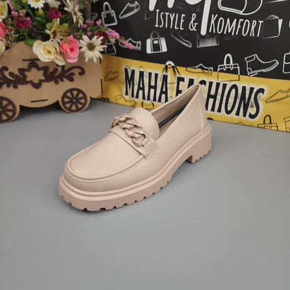 Beige Platform Loafers for Women - Maha fashions -  Women Footwear