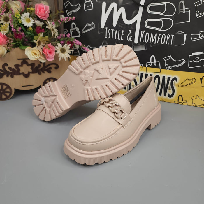 Beige Platform Loafers for Women - Maha fashions -  Women Footwear