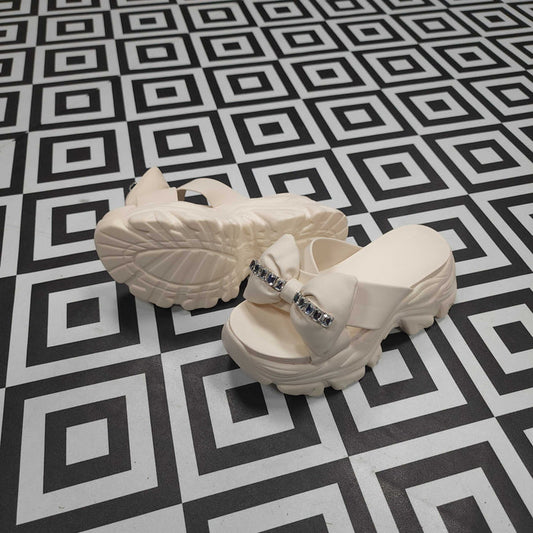Beige Platform Sandals - Maha fashions -  Women Footwear
