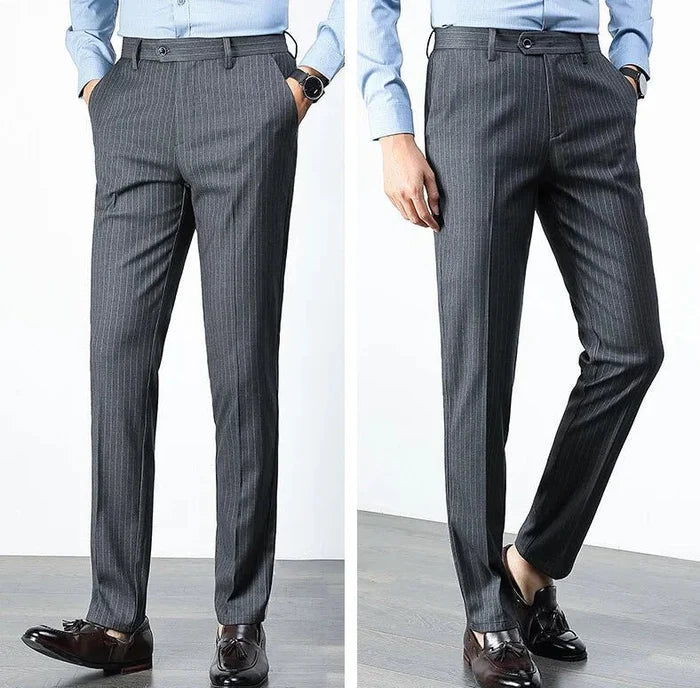 Belgian striped business pants - AntoniosClothing - 30W / S / 46 EUR