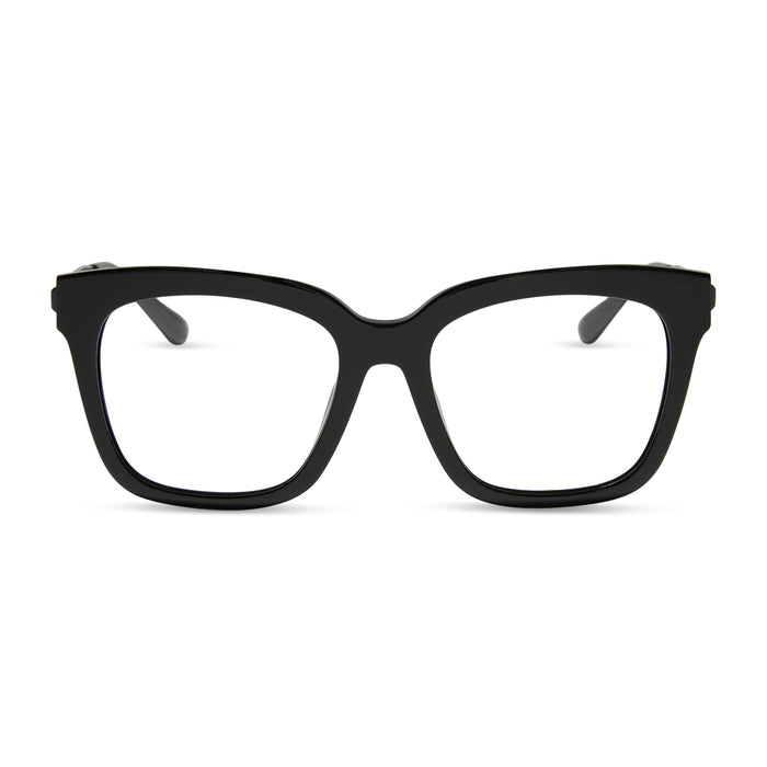 diff eyewear bella square prescription glasses with a black frame front view
