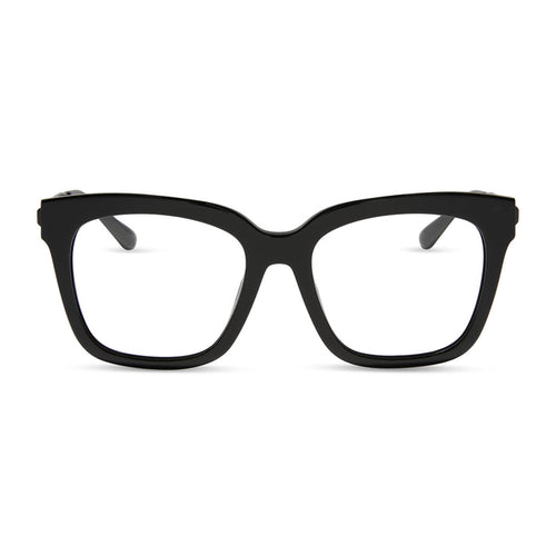 diff eyewear bella square prescription glasses with a black frame front view