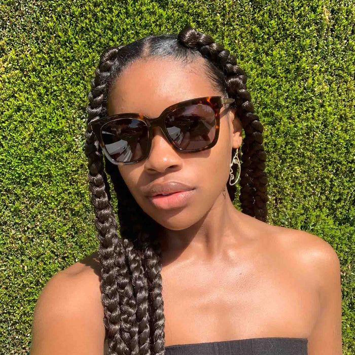 UGC - Customer Content - Miya wearing the bella tortoise and grey