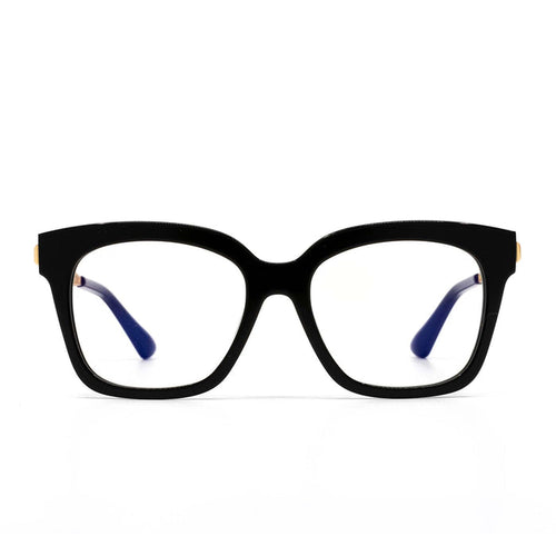 diff eyewear bella xs square blue light protection glasses with a black frame front view