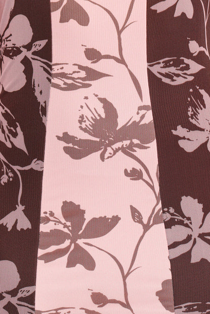 Petal and Pup USA DRESSES Bellatrix Spliced Maxi Dress - Pink Brown Floral