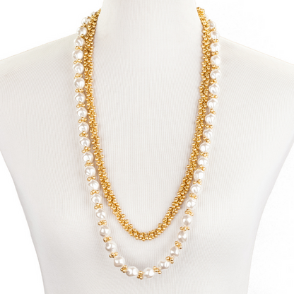 ~ Bells and Pearls Opera Necklace Double