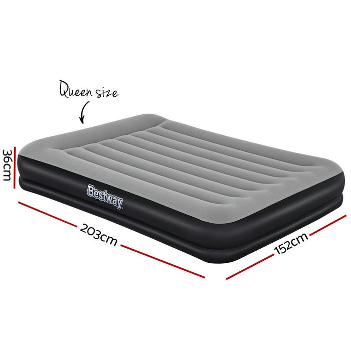 Bestway Air Bed Beds Mattress Premium Inflatable Built-in Pump Queen Size -Home Living Store - -