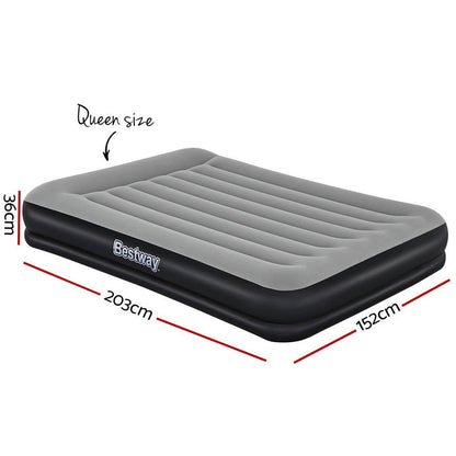 Bestway Air Bed Beds Mattress Premium Inflatable Built-in Pump Queen Size -Home Living Store - -
