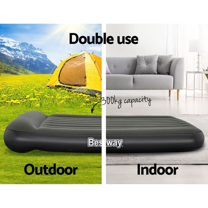 Bestway Air Mattress Double Inflatable Bed 30cm Airbed Grey -Home Living Store - -