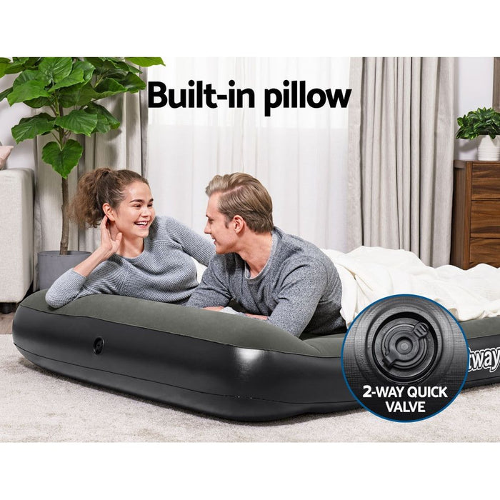 Bestway Air Mattress Double Inflatable Bed 30cm Airbed Grey -Home Living Store - -