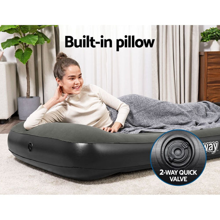 Bestway Air Mattress Single Inflatable Bed 30cm Airbed Grey -Home Living Store - -