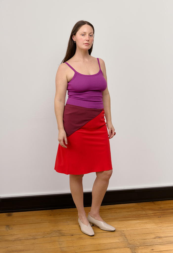 Bias Knee Skirt Pomodoro Silk