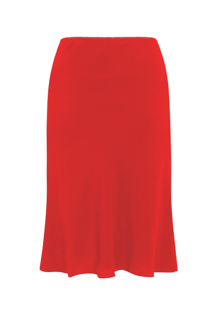Bias Knee Skirt Pomodoro Silk