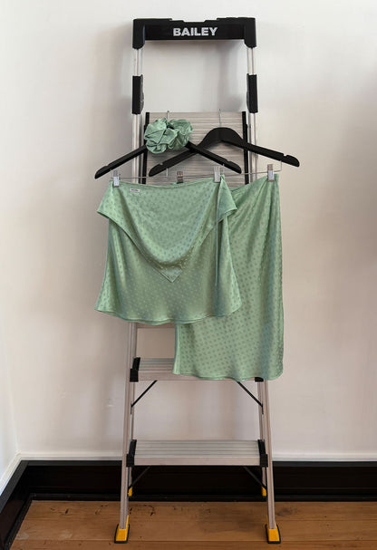 Bias Mini Skirt Jacquard Menta