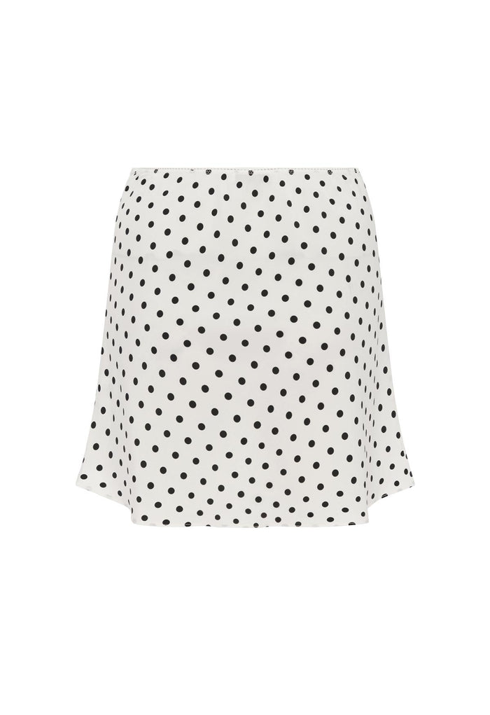 Bias Mini Skirt Pois Bianca Silk