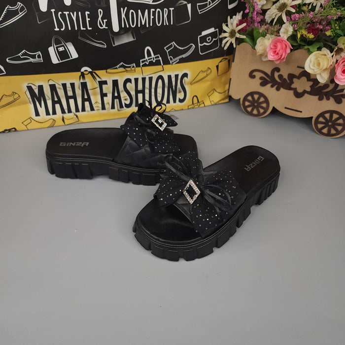Black Bow Softies For Her - Maha fashions -  Women Footwear