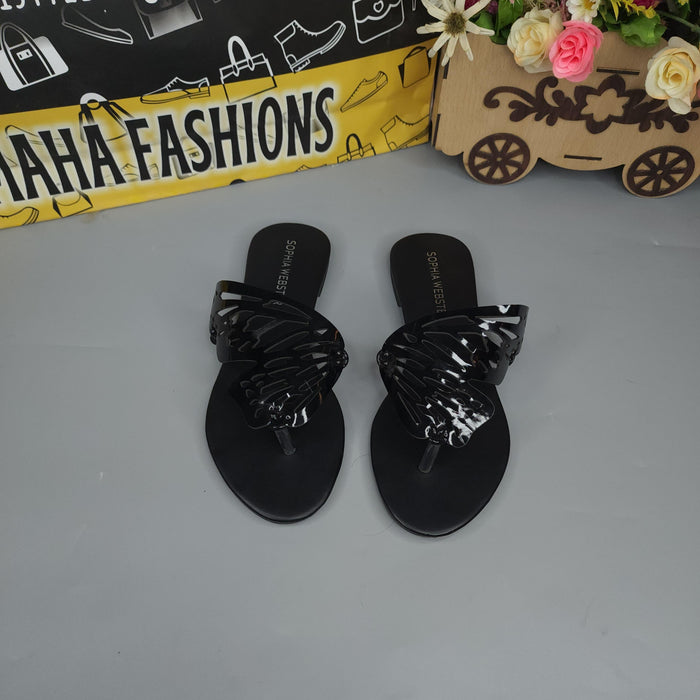 Black Butterfly Slippers - Maha fashions -  Women Footwear