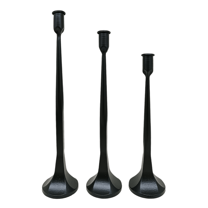 Black Cast Iron Taper Candle Holders [Online Only]