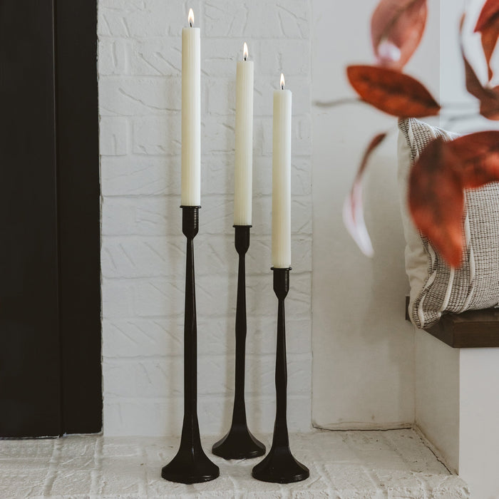 Black Cast Iron Taper Candle Holders [Online Only]