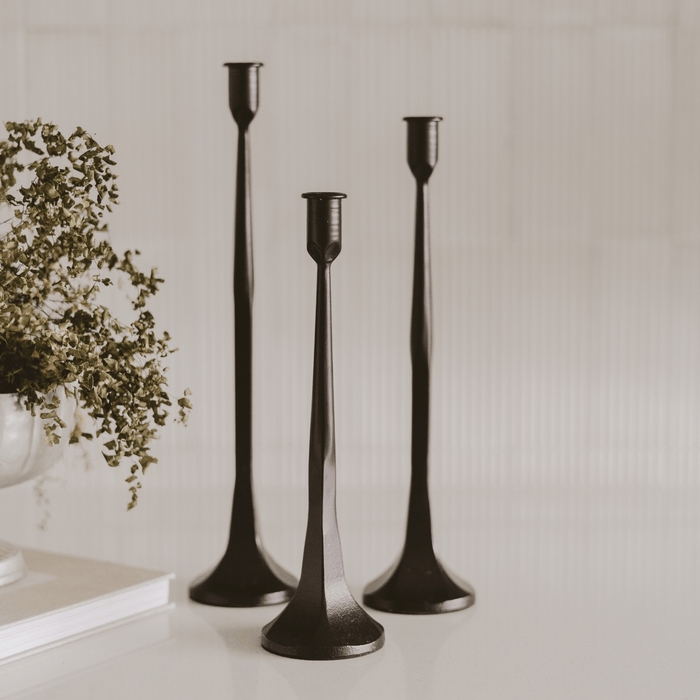 Black Cast Iron Taper Candle Holders [Online Only]