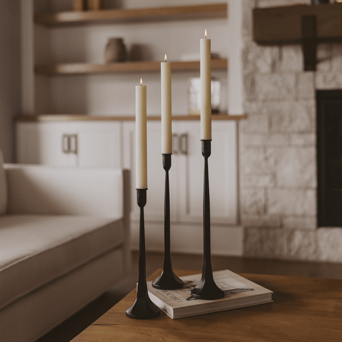 Black Cast Iron Taper Candle Holders [Online Only]