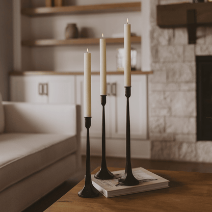 Black Cast Iron Taper Candle Holders [Online Only]