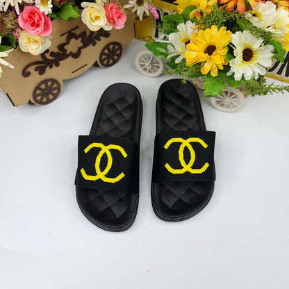 Black Casual Slides - Maha fashions -