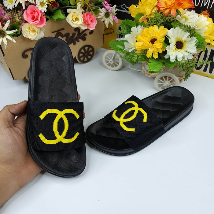 Black Casual Slides - Maha fashions -