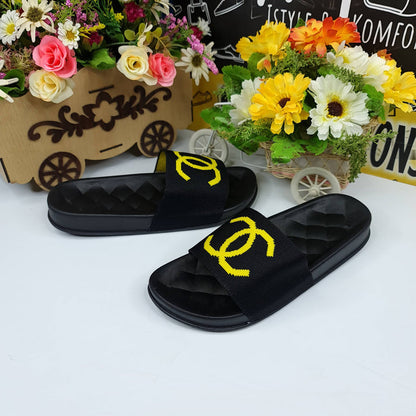Black Casual Slides - Maha fashions -
