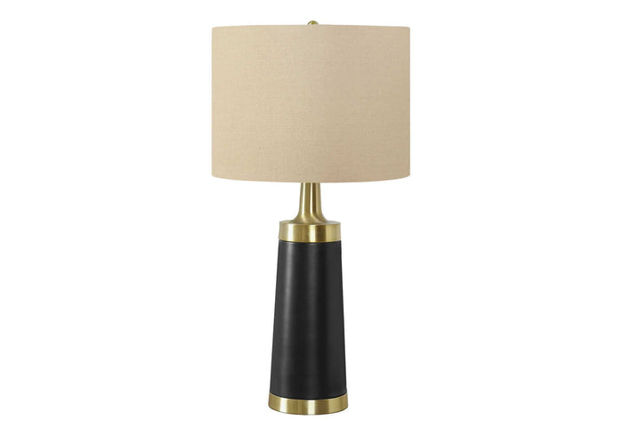 Black Contemporary Resin Table Lamp w/Cream Shade [Online Only]