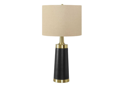 Black Contemporary Resin Table Lamp w/Cream Shade [Online Only]