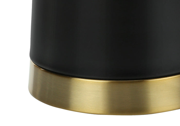 Black Contemporary Resin Table Lamp w/Cream Shade [Online Only]