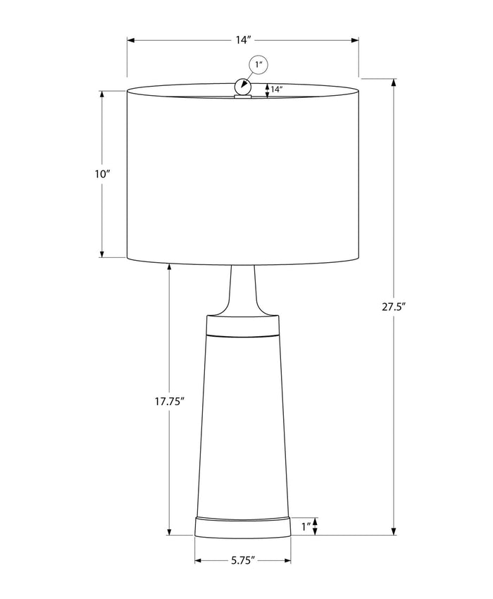 Black Contemporary Resin Table Lamp w/Cream Shade [Online Only]