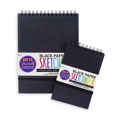 Both Large & Small Black Paper Sketchbooks