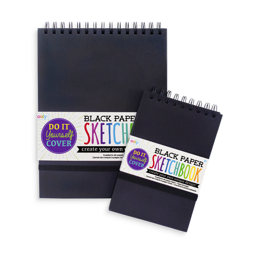 Both Large & Small Black Paper Sketchbooks