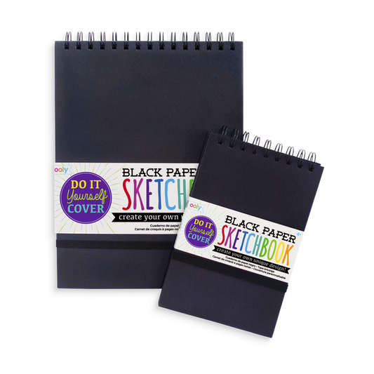 Both Large & Small Black Paper Sketchbooks