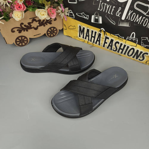 Black Men strappy slides - Maha fashions -  Men Footwear