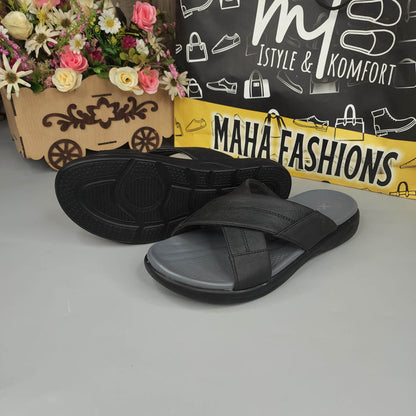 Black Men strappy slides - Maha fashions -  Men Footwear