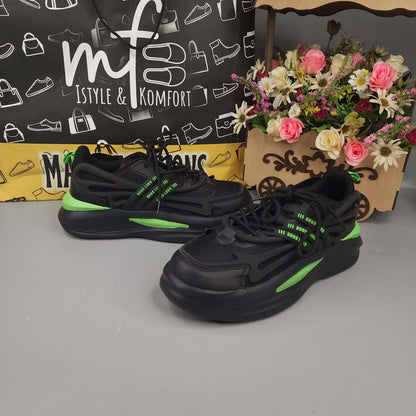 Black Men's Trendy Lace-up  Chunky Sneakers - Maha fashions -