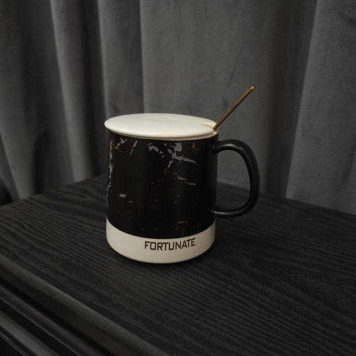 Black Mug With Lid - Maha fashions -  Cups