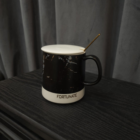 Black Mug With Lid - Maha fashions -  Cups