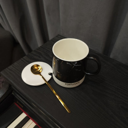 Black Mug With Lid - Maha fashions -  Cups