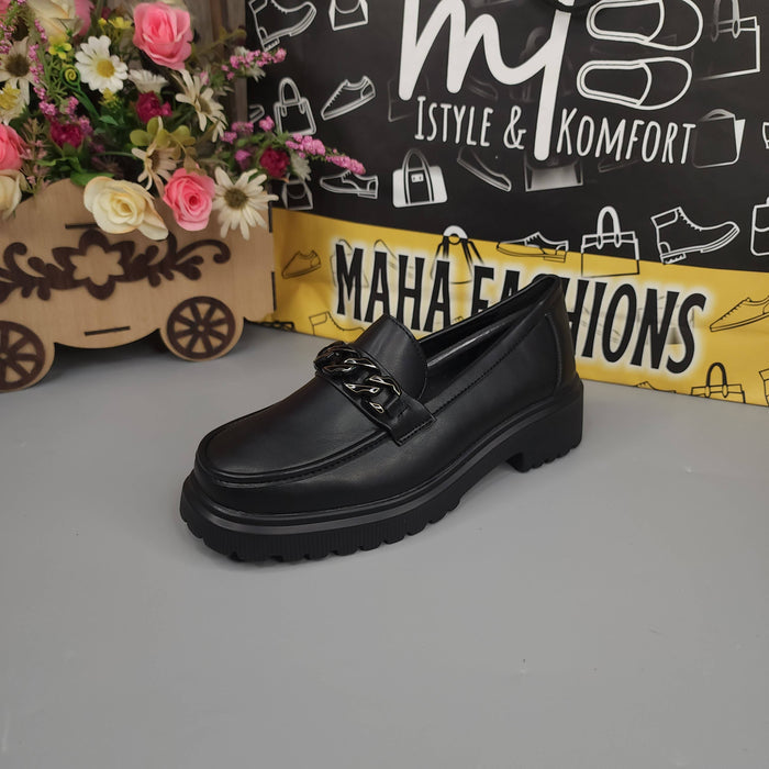 Black Platform Loafers for Women - Maha fashions -  Women Footwear