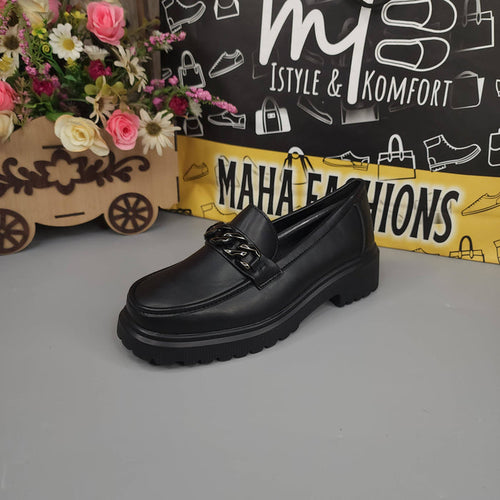 Black Platform Loafers for Women - Maha fashions -  Women Footwear